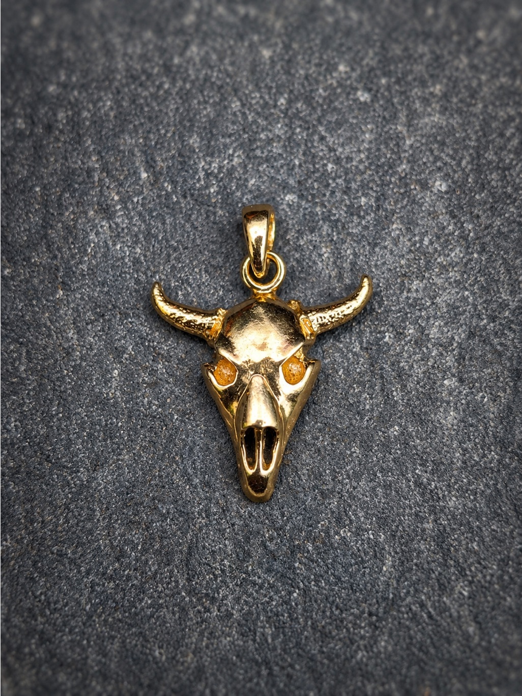 Vintage 14k Taurus Bull Skull Pendant Charm